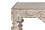 GINER Y COLOMER Table basse en bois de manguier sculptée à la main, style rustique élégant, finition blanc vieilli, 110 x 60 x 46 cm